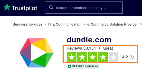 Dundle website reviews on trustpilot