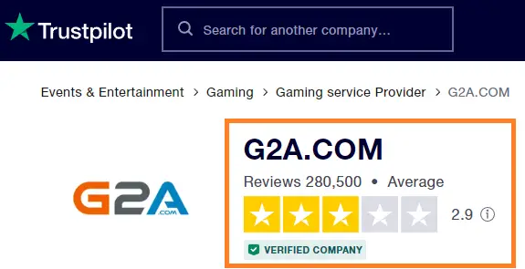 g2a reviews on trustpilot