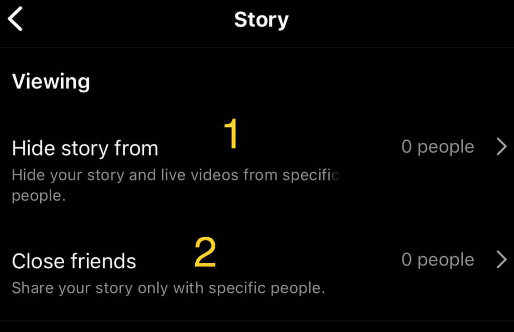Hide Instagram stories from a specific person